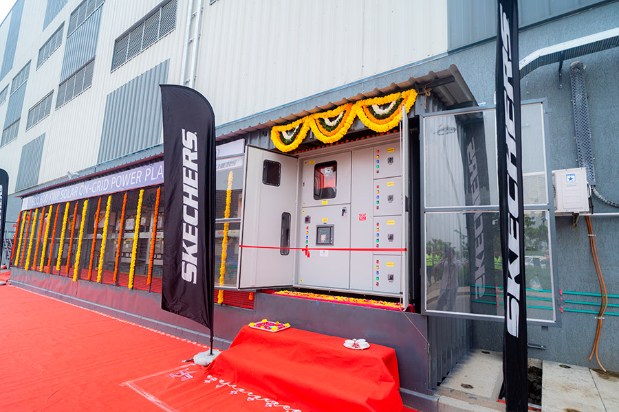 Industrial rooftop solar installation on factory shed Maharashtra India